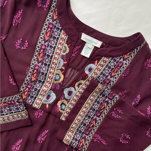 Sundance World Vision Embroidered Sheer Dress Large